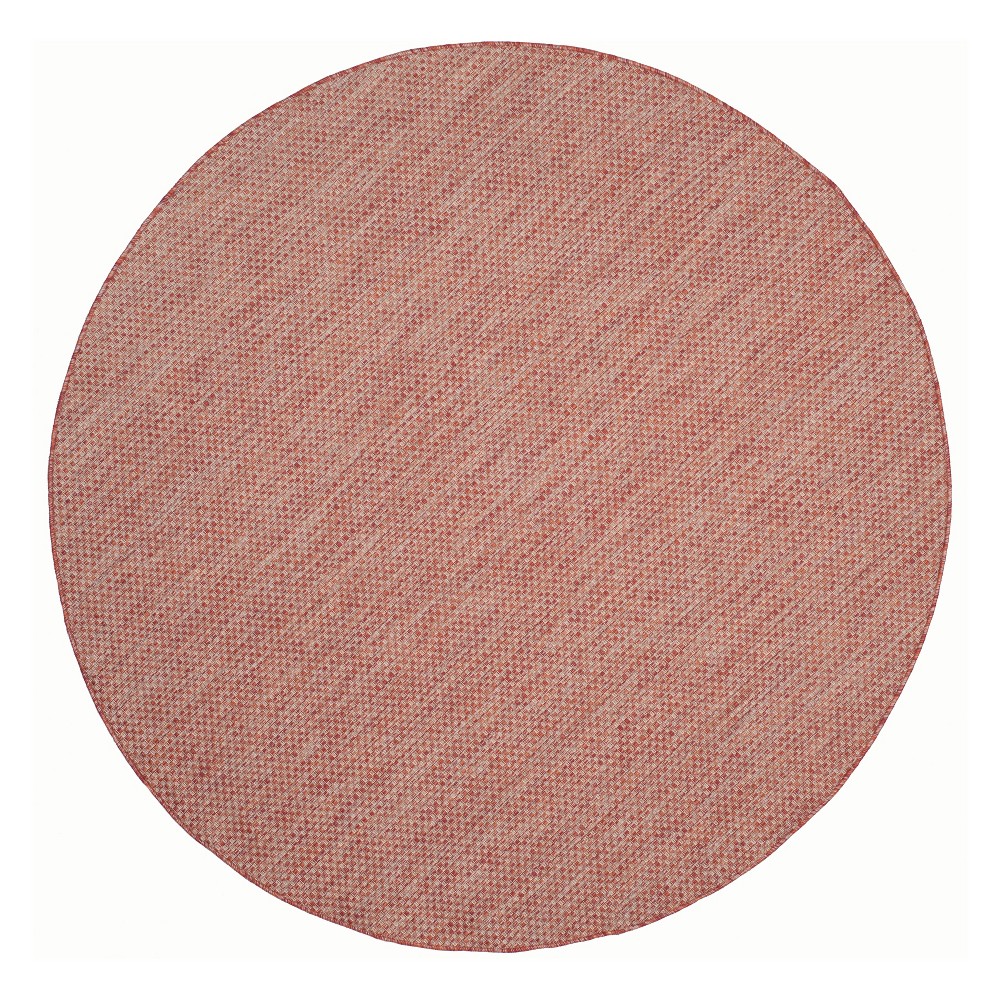 6'7in Cherwell Round Outdoor Rug Red/Beige - Safavieh