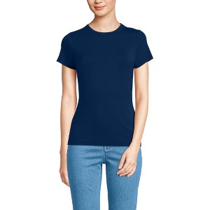 Lands' End Women's Petite Short Sleeve Cooling Crew Neck T-Shirt - 1 of 3