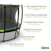 JumpFlex HERO 12' Trampoline with PROJAM Hero Basketball Hoop and Net Attachment for Kids Outdoor Play with Enclosure Net and Ladder - 2 of 4