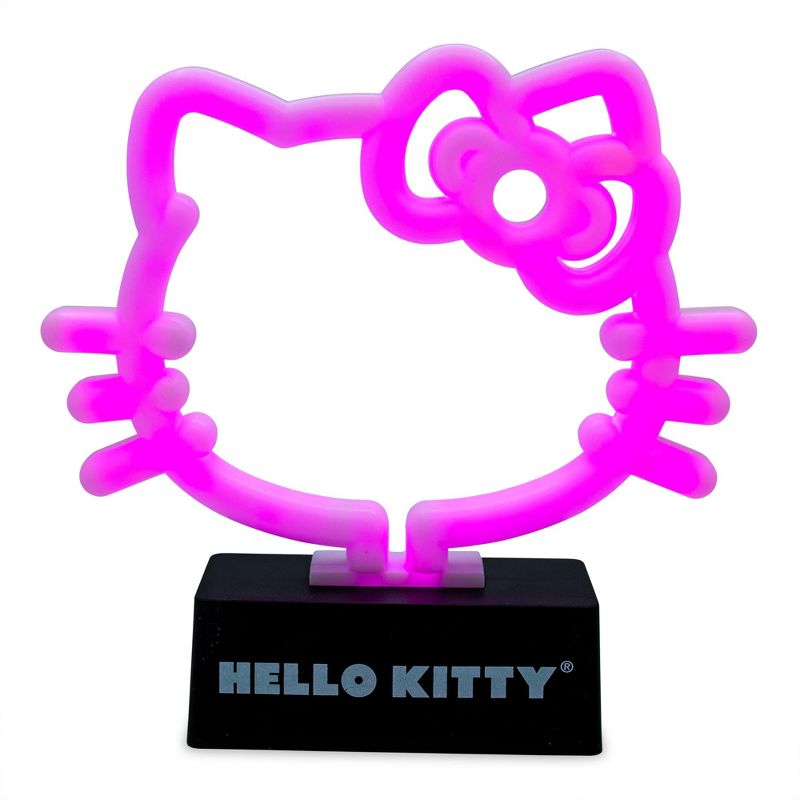 Silver Buffalo Hello Kitty Face and Bow 6.5 -Inch LED Neon Mood Light, 1 of 10