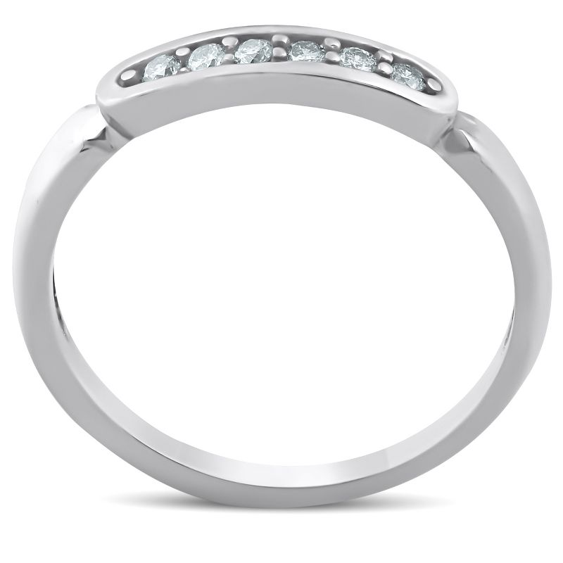 Pompeii3 10k White Gold 1/10ct Diamond Anniversary Wedding Promise Ring High Polished, 3 of 5