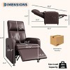 Power Recliner Chair, Adjustable Electric Recliner Ergonomic Overstuffed PU Leather Single Sofa - 3 of 4