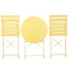 3 Pieces Patio Bistro Balcony Metail Chair Table Set - 4 of 4