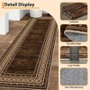 Washable Area Rug Modern Geometric Bordered Rug Low Pile Non Slip Floor Carpet, Soft Non Shedding Thin Rug, Distressed Rug for Bedroom Living Room - 4 of 4