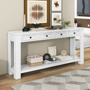 XIYUYEU Console Table, Entryway Sofa Table with Storage Drawers and Bottom Shelf - 1 of 4