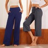 BABYYER Women's Yoga Pants, High-Waist Straight-Leg Work Pants, Wide Leg Casual Sweatpants with Pockets, Breathable and Elastic - 3 of 4