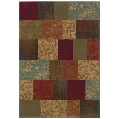 Oriental Weavers Hudson 030C1 Green/ Red Indoor Area Rug - 3'10" x 5'5"
