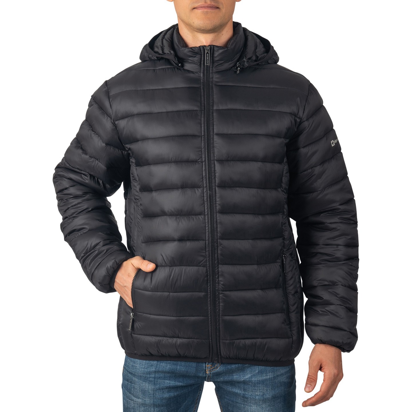 Мужская куртка Alpine Swiss Lightweight Puffer Jacket with Removable Hood Milo Winter Coat Packable Water-Resistant Down Alternative Bubble Jacket BLK 2XL — фото 3
