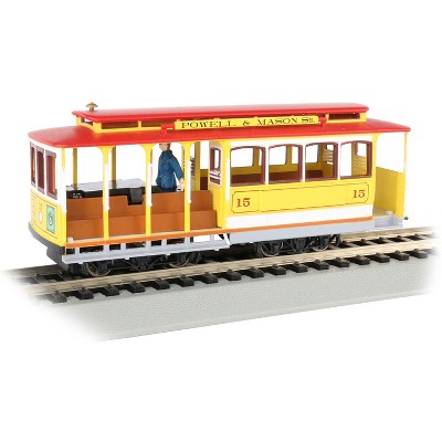 Bachmann Trains 60538 Cable Car and Grip Man Model Train Display with Analog Control and Improved Drivetrain for Hobbyists Ages 14+, Yellow and Red