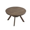 VYNXARIA 47.24in Round Rubber Wood Dining Table for 4-6 with Wooden Trestle Pedestal Base,Modern Kitchen Wooden Table Dinner Table£¬Oak(1Table) - 4 of 4