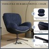 360°Swivel Chenille Accent Chair,Accent Chairs With Arms,Accent Chair With Faux Leather And Black Metal Base Frame -Maison Boucle‎ - 4 of 4
