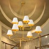 Rennnsan Lissane 41" W 8 -Light Dimmable Mid-Century Tiered Chandelier in Black & White & Brown - 4 of 4