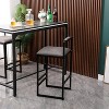 GDFStudio Bert 24.8" H Faux Leather Upholstered Metal Bar Stools with Footrest  (Set of 2) - 4 of 4