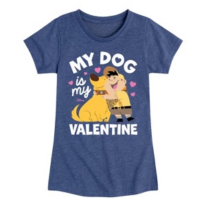 Girls' - Disney - Dug My Dog Is My Valentine Fitted Short Sleeve Graphic T-Shirt - 1 of 4
