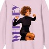 Whitney Houston Power Pose Crew Neck Long Sleeve Cradle Pink Unisex Adult Tee - 2 of 2