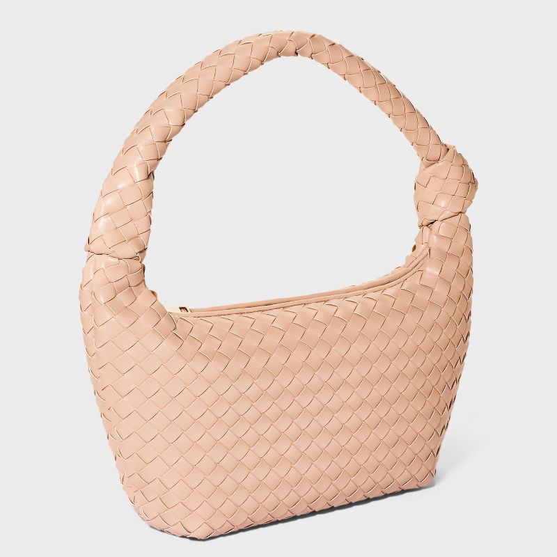 Woven Slouchy Shoulder Handbag - A New Day™, 4 of 18