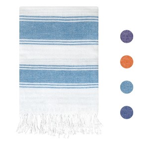 Unique Bargains Quick Drying Stripe Pattern Beach Towel 40" x 72" - 1 of 4