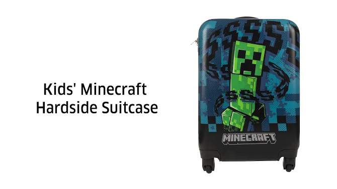 Minecraft Creeper Kids&#39; Hardside Carry On Suitcase - Black, 2 of 8, play video