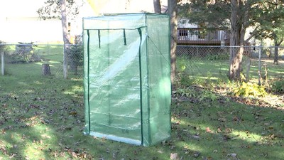 Deluxe Portable UV-Protected Green Plant Starter Greenhouse with Roll-Up Door
