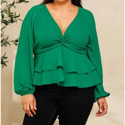 Women's Gorgeous V-neck Blouse - Plus - Oddi