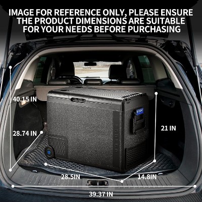Black Portable Compressor Cooled Car Refrigerator with Flip-Up Lid