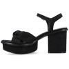 Journee Collection Womens Garner Knit Inset Platform Block Heel Sandals - 2 of 4