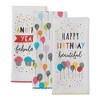 Design Imports  Embellished Dishtowel Set 3 Piece, Happy Birthday, 18X28" - 3 of 4