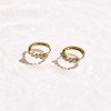 EVRY JEWELS WATERPROOF Gold or Silver Plated Stainless Steel Crystal Row Huggie Hoop Earrings - 2 of 2