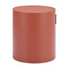 HomeRoots 19" Brown Aluminum Round Drum End Table - 4 of 4