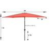 CAVINAS 6 x 9Ft Rectangular Outdoor Waterproof Umbrella,Outdoor Umbrellas for Patio Garden Backyard with Crank and Push Button Tilt - 3 of 4