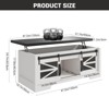47.2" Farmhouse Rustic Lift-Top Coffee Table – Multifunctional Design with Sliding Barn Door - 2 of 4