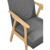 27"Dark Gray Fabric Upholstery 1pc Accent Chair Solid Rubberwood - 4 of 4