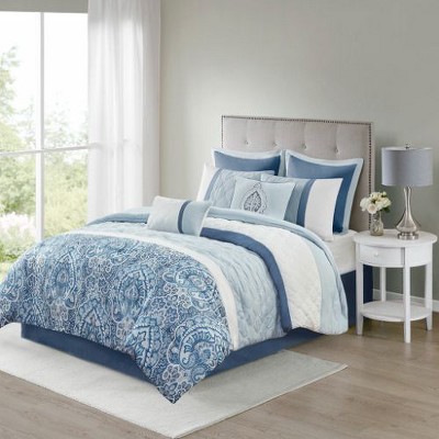 Sapphtopaz Queen 8 Piece Comforter Set, Queen Quilt with Bed Sheets Seafoam for Women, Men, Kids & Teens, Queen Quilt Bedding Set