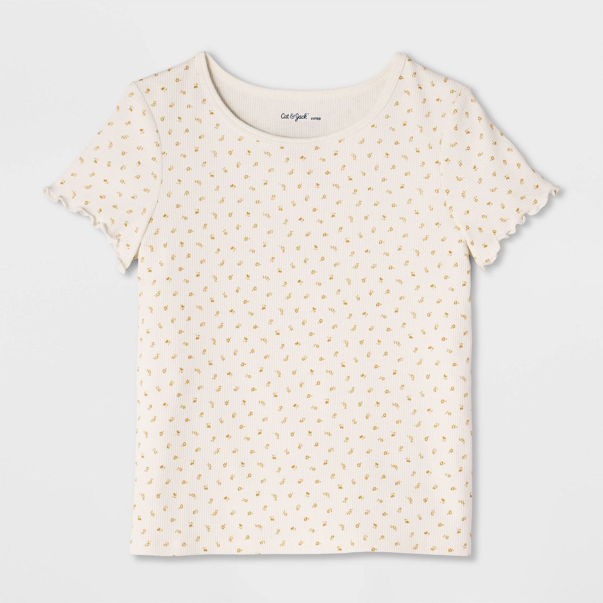 Girls' Short Sleeve Ribbed Fitted T-Shirt - Cat & Jack™ - thumbnail 8