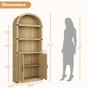 Bookcase with Doors Arched Bookshelf 71.65in Tall Bookcase Farmhouse Cabinet with Shelves Wooden Bookshelves for Home Office, Living Room - 4 of 4