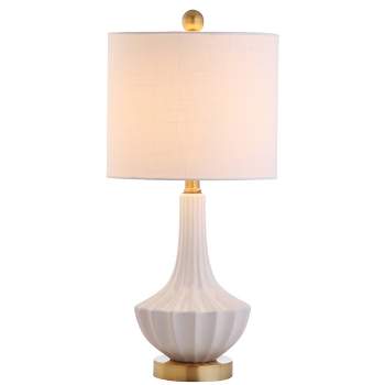 21.5" Ceramic Parker Mini Table Lamp (Includes LED Light Bulb) White - JONATHAN Y