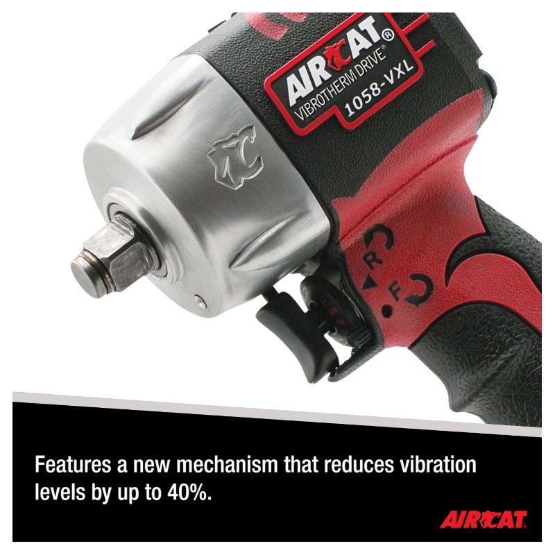 AIRCAT 1058-VXL 1/2-Inch Vibrotherm Drive Composite Compact Impact Wrench 750 ft-lbs, 3 of 9