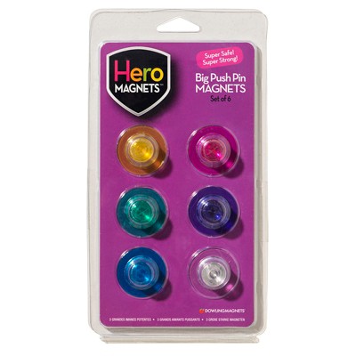 DOWLING MAGNETS Hero Magnets Big Push Pin Magnets 735019