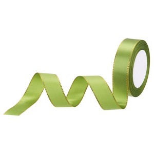 Unique Bargains Double Face Wide Satin Ribbon with Gold Edges for Wedding Bouquet - 1 of 4