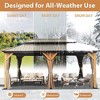 DOMETOUR 12'x20' Hardtop Gazebo, Cedar Wood Frame, Galvanized Steel Roof, with Curtains & Netting for Patio, Backyard, Lawn (Brown) - 4 of 4