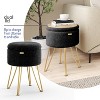 StorageBud Round Ottoman with Storage, Boucle Storage Ottoman, Modern Foot Stool Ottoman for Living Room and Bedroom - 2 of 4