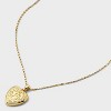 14K Gold Dipped Heart Charm Initial Necklace - A New Day™ Gold - 4 of 4