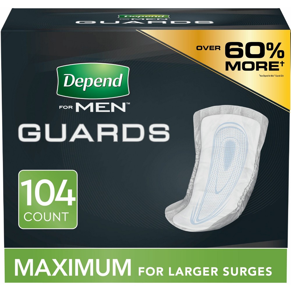 Depend Incontinence Guards/Incontinence Pads for Men/Bladder Control Pads  Maximum  104ct