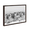 Kate and Laurel Sylvie Herd of Highland Cows Black and White Framed Canvas by The Creative Bunch Studio, 18x24, Walnut Brown - 2 of 4