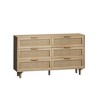 Rattan Dresser Modern Chest With 6 Drawer Dresser Wood Storage Closet Dressers - 3 of 4