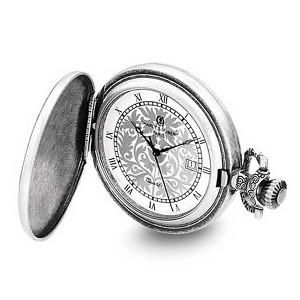 Black Bow Jewelry Charles Hubert Antiqued Floral Design Pocket Watch 44mm - 1 of 4