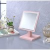 Vynxaria 9.5" Tall Polyresin & Wood Make-Up Mirror on Pedestal - Elegant White Finish - 4 of 4