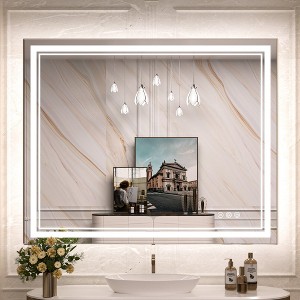 Keonjinn LED Bathroom Vanity Mirror, Front Light & Backlit, 3 Color Temperatures, Anti Fog, Double Lights Strips - 1 of 4