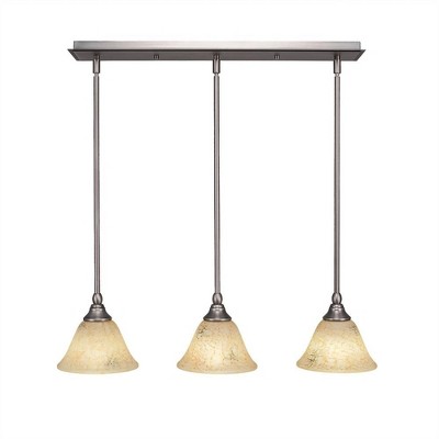 Toltec Lighting Any 3 - Light Chandelier in  Brushed Nickel with 7" Italian Marble Shade