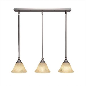 Toltec Lighting Any 3 - Light Chandelier in  Brushed Nickel with 7" Italian Marble Shade - 1 of 1